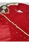 Red Faux Georgette Gown Pant & Dupatta - HRT5882 | Red - 6