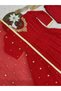 Red Faux Georgette Gown Pant & Dupatta - HRT5882 | Red - 2