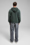 Ashby men's Hooded Zippered Pocket cord boxy fit green sweatshirt - 6