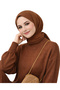Balloon Sleeve Wide Leg Bottom Top Women's Knitwear Hijab Set - 6