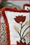 Beauty Flowers Punch Embroidered Patterned Linen Cushion Cover - 2