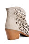 Women's Genuine Leather Western Summer Ankle Boots 8023 BEIGE SUEDE - 5