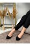 Royal Women's Leather Short Goblet Heel Pointed Toe Open Back Bow Detail Heeled Shoes - 5