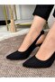 Royal Women's Leather Short Goblet Heel Pointed Toe Open Back Bow Detail Heeled Shoes - 2