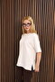 Long Oversized Slit T-Shirt, Off Shoulder, Crew Neck, Soft and Comfortable Oysho Fabric - 2