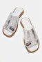 Women's Genuine Leather Flip Flops Buckled Slipper 6349 Lamé - 3