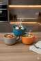 Jumbo Bowl Series - 3 Pieces - Blue - Mustard-Grey Color - Multi-Purpose Bowl - 4