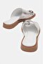 Women's Genuine Leather Flip Flops Buckled Slipper 6349 Lamé - 4