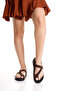 Women's Genuine Suede Leather Flip Flops Sandals 6348 Brown Suede - 5