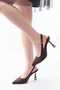 Women's Evening Dress Shoes Gold Buckled Pointed Toe 9cm Heels - 4