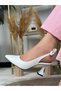 Royal Women's Leather Short Goblet Heel Pointed Toe Open Back Bow Detail Heeled Shoes - 3