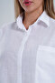 White Flared Linen Shirt - 4