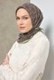 Women's Coffee Green Ethnic Pattern Lyocell Monare Scarf 171001-08 - 3