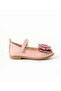 Işıltılı Bow Detail Kids Ballet Flats - Powder Pink - 4