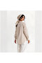 Women's Oversized Beige Pocketed Muslin Shirt 100% Cotton - 2