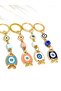 Set of Keychain Metal Fish Evil Eye Beads in Different Colors, Metal Fish Keychain Pieces
