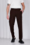 Men's Brown Slim Fit Stretch Fabric Side Pocket Ankle-Length Plain Fabric Trousers - 2