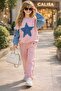 Girl's Denim Star Detailed Tracksuit Set |   Denim Sweat Jackets & Wide-Leg Bottom Sets Combination for Ages 5-14 - 3