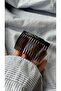 Black Twist Patterned Side Hair Comb - Retro Stylish Bun and Side Hair Accessory - 7