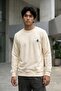 سويت شيرت رجالي من النوع Ecru Crew Neck ذو قصة عادية من الأمام مطبوع 3 yarn - 2