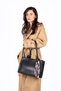 Women's Scarf Shoulder Bag , Large Size Zippered Vegan Leather Bag - 2
