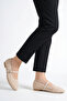 Women's Cream Color Buckled Ballet Flats