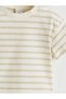 Brown Striped Baby Boy Salopet and T-Shirt - 7