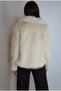 Women's Beige Shawl Collar Synthetic Fur Jacket Coat Yy101340 - 6