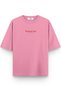 Melek Heart of Dreams Sırt Printed Yarı Oversized Pink T-Shirt 1195 - 3