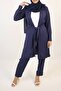Libaslab Sirri- Sublime modest two piece set with tunic and wide leg pants- Sapphire blue - 5