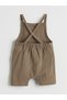 Brown Striped Baby Boy Salopet and T-Shirt - 4