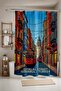 Bathroom Curtain, Istanbul Streets Patterned Shower Curtain, Bathtub Curtain 175X200Cm - 2