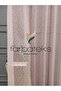 Powder Pink Leopard Pattern Knitted Model 2-Layer Pleated Tulle Curtain