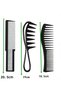 Professional 3-Piece Hair Styling and Detangling Hair Lightening Comb Set - Black Antistatic Series - 2