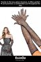 # Gloves Modern Stylish Crystal Stone Embroidered Long Fishnet Gloves Evening Dress Party Accessory 45cm - 3