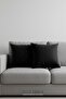 Erguvan Series Velvet Black Stone Decorative Throw Pillow 45X45 2-Pack - 2