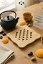 100% Natural Bamboo Trivet Decorative Serving Tray Teapot Pot Base Wooden Trivet Heat Resistant - 2
