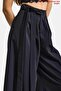 Women's Black W5 Palazzo Fit Special Fabric Belt Detail Design Trousers - 2