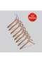 Wooden (Lama Silver Hook) Bar Hangers for Shirts and Trousers, Natural Color, 12 Pieces
