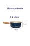 Enamel Wooden Strappy Sauce Bowl, Milk Bowl - 18 cm - Smoked - 4