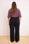 Siyah Pens Detaylı Beli Lastikli %100 Pamuk Non-Stretch Wide Leg/Geniş Paça Jeans TBBSS26CJ00028 - 7