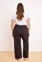 Kahverengi Yüksek Bel Kemer Detaylı %100 Pamuk Non-Stretch Wide Leg/Geniş Paça Jeans TBBSS26CJ00017 - 4