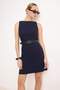 Wardrope Essentials Lacivert A Kesim Kemerli Kısa / Mini Dokuma Elbise TWOSS26EL00288
