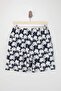 Ecru-Navy Regular Cut Palm Patterned Cotton T-Shirt-Shorts Pajama Set Tmnss26Pt00023 - 9