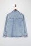 Açık Mavi Trok Detaylı Regular 100% Pamuk Oversize Denim Gömlek Ceket TWOSS26GO00003 - 7