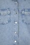 Açık Mavi Trok Detaylı Regular 100% Pamuk Oversize Denim Gömlek Ceket TWOSS26GO00003 - 6