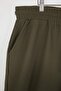 Khaki Oversized /Wide Cut Textured Wrinkle-Free Ottoman Shorts Tmnss25Ap00001 - 4