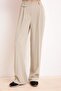 Bej Özel Koleksiyon Dökümlü Wide Leg/Geniş Paça Kumaş Pantolon TWOSS26PL00054 - 3