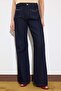 Limited Edition Koyu Mavi DÖKÜMLÜ Cep Detaylı Yüksek Bel %100 Pamuk Wide Leg Jeans TWOSS26JE00028 - 3