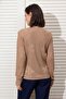 Camel Polo Yaka Ajurlu/Delikli Nakışlı  Triko Hırka TWOSS26HI00011 - 5